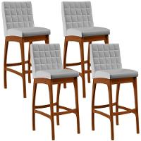 Kit 04 Banquetas Altas Mila Facto Cinza - 1