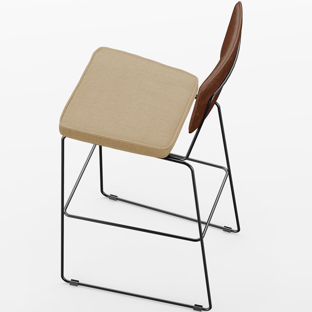 Kit 05 Banqueta Alta Cozinha Allana L02 Marrom Bege Escuro - 3