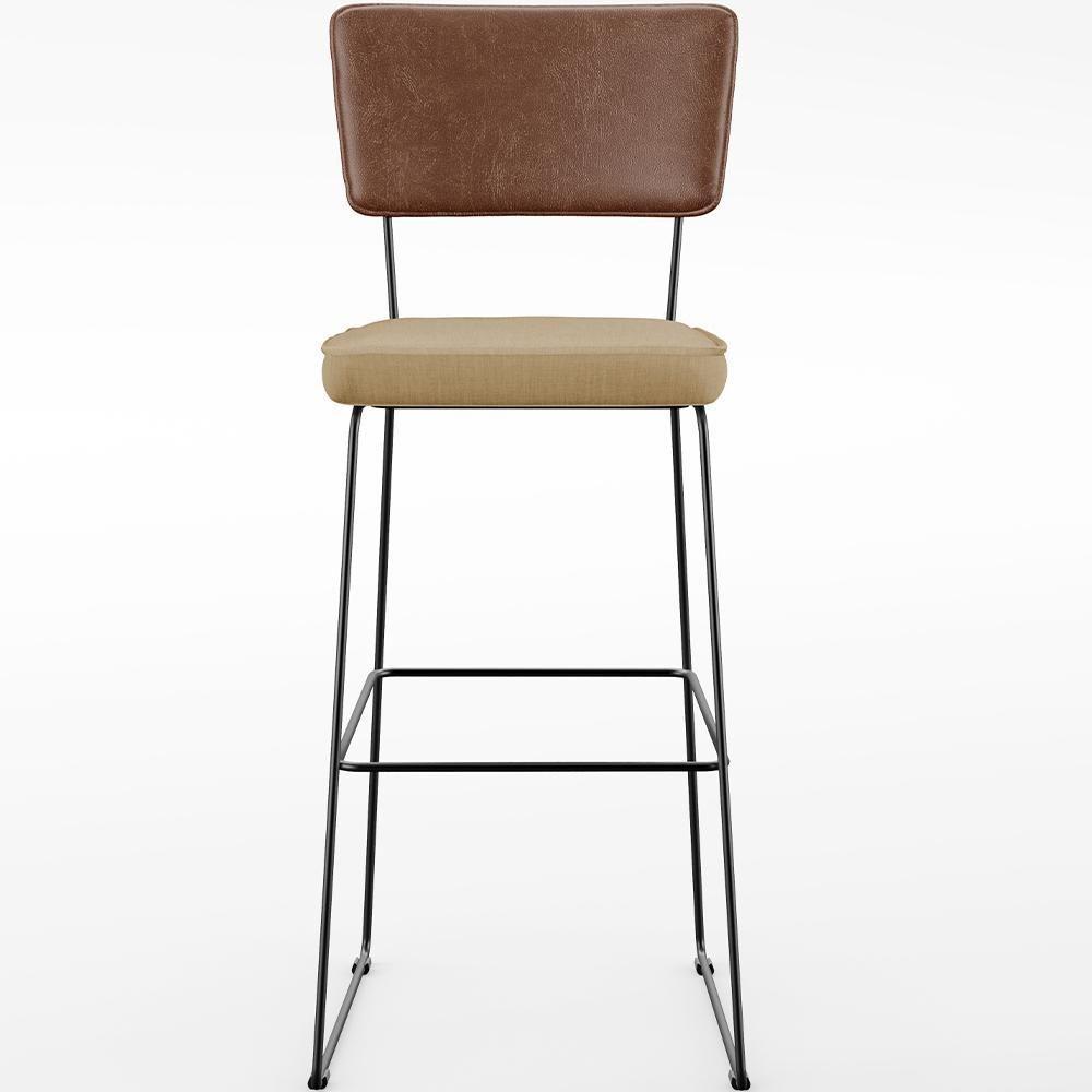 Kit 05 Banqueta Alta Cozinha Allana L02 Marrom Bege Escuro - 5