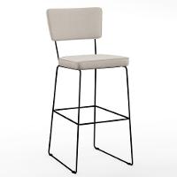 Kit 03 Banquetas Alta Base Em Aço Fixa Linho Cru - 8