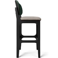 Kit 5 Banquetas Alta Betta Preto Facto Verde Linho Bege - 3