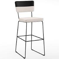 Kit 02 Banquetas Altas De Jantar Allana L02 Faixa Preto Cru - 7