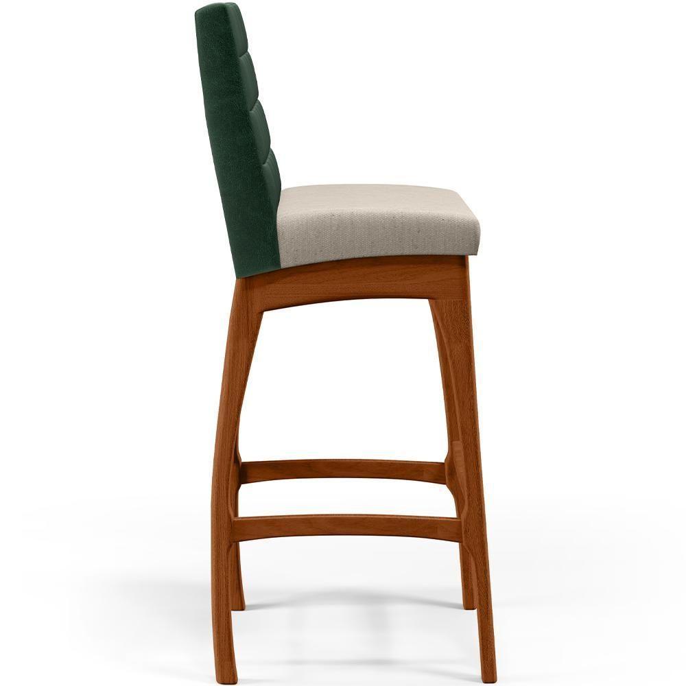 Kit 02 Banquetas Altas Cozinha B04 Verde Musgo Cru - 4