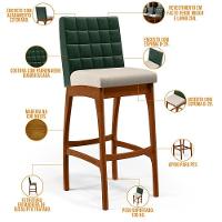Kit 02 Banquetas Altas Cozinha B04 Verde Musgo Cru - 7
