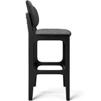 Kit 6 Banquetas Alta Betta Preto Linho Cinza Escuro - 3