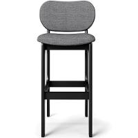 Kit 6 Banquetas Alta Betta Preto Linho Cinza Escuro