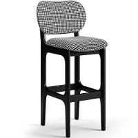 Kit 5 Banquetas Alta Betta Preto Suede Pied Poule - 7