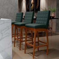 Banqueta Alta Cozinha De Jantar Fixa Mila B04 Verde Musgo - 8