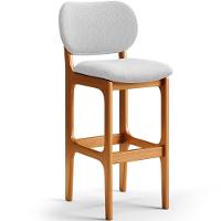 Kit 5 Banquetas Alta Cozinha Betta L02 Imbuia Cinza - 7