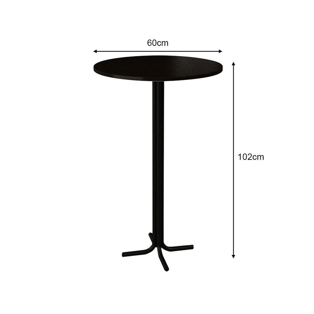 Conjunto Bistrô Mesa Com 2 Banquetas Altas Morumbi Preto E Tampo Preto - Cor: Preto - 2