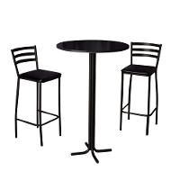 Conjunto Bistrô Mesa Com 2 Banquetas Altas Morumbi Preto E Tampo Preto - Cor: Preto - 5