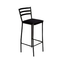 Conjunto Bistrô Mesa Com 2 Banquetas Altas Morumbi Preto E Tampo Preto - Cor: Preto - 6