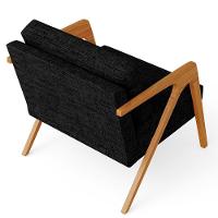 Kit 04 Poltronas Estrutura De Madeira L02 Linho Chumbo - 2