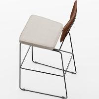 Kit 04 Banqueta Alta Cozinha Allana L02 Marrom Linho Cru - 3