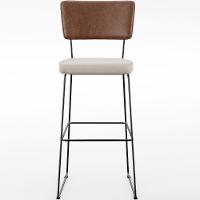 Kit 04 Banqueta Alta Cozinha Allana L02 Marrom Linho Cru - 5