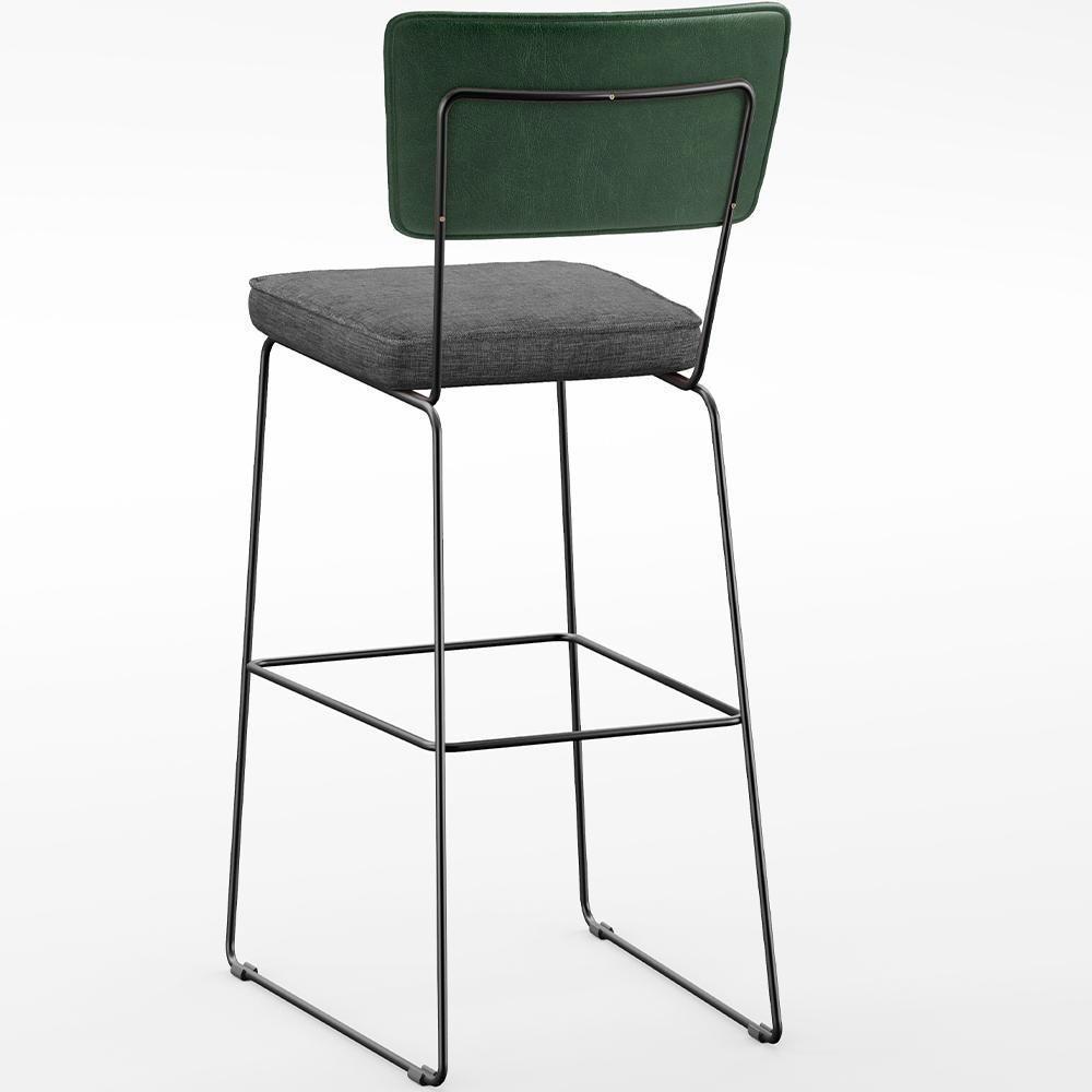 Kit 02 Banqueta Alta Allana L02 Verde Musgo Cinza Escuro - 2