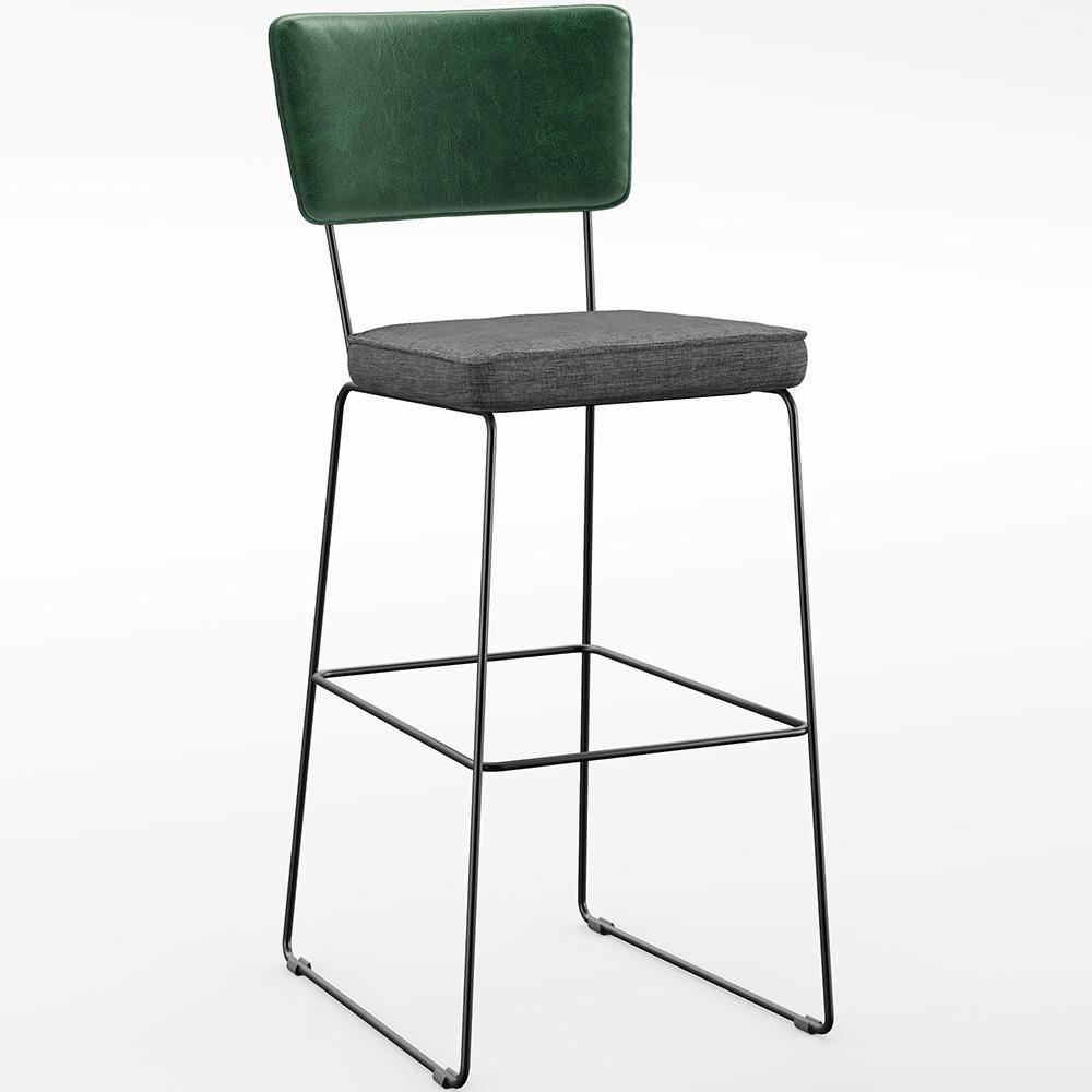 Kit 02 Banqueta Alta Allana L02 Verde Musgo Cinza Escuro - 9