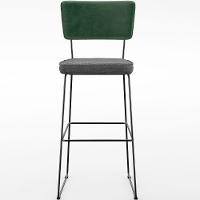 Kit 02 Banqueta Alta Allana L02 Verde Musgo Cinza Escuro - 8