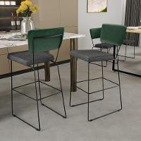 Kit 02 Banqueta Alta Allana L02 Verde Musgo Cinza Escuro - 16