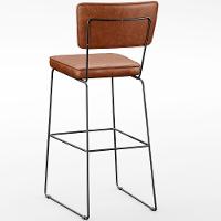 Kit 05 Banquetas Altas Base Em Aço Fixa Camel - 2