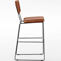 Kit 05 Banquetas Altas Base Em Aço Fixa Camel