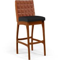 Kit 03 Banquetas Altas Cozinha Mila B04 Camel Corano Preto - 8