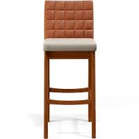 Kit 04 Banquetas Altas Mila Camel Linho Cru - 5