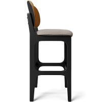 Kit 4 Banquetas Alta Betta Preto Whisky Linho Bege - 3