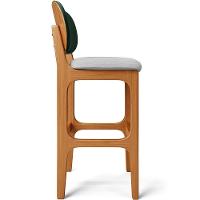 Kit 4 Banquetas Alta Betta Imbuia Facto Verde Linho Cinza - 3