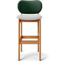 Kit 4 Banquetas Alta Betta Imbuia Facto Verde Linho Cinza