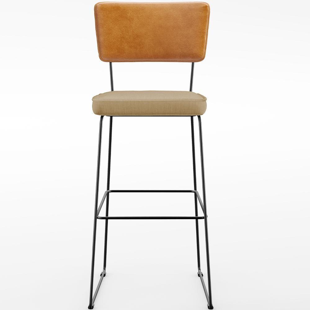 Kit 04 Banquetas Altas Whisky Linho Bege Escuro - 7