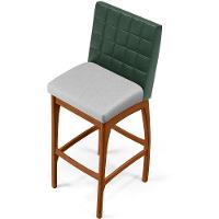 Kit 06 Banquetas Altas Mila Facto Verde Musgo Linho Cinza - 3