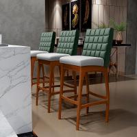 Kit 06 Banquetas Altas Mila Facto Verde Musgo Linho Cinza - 9