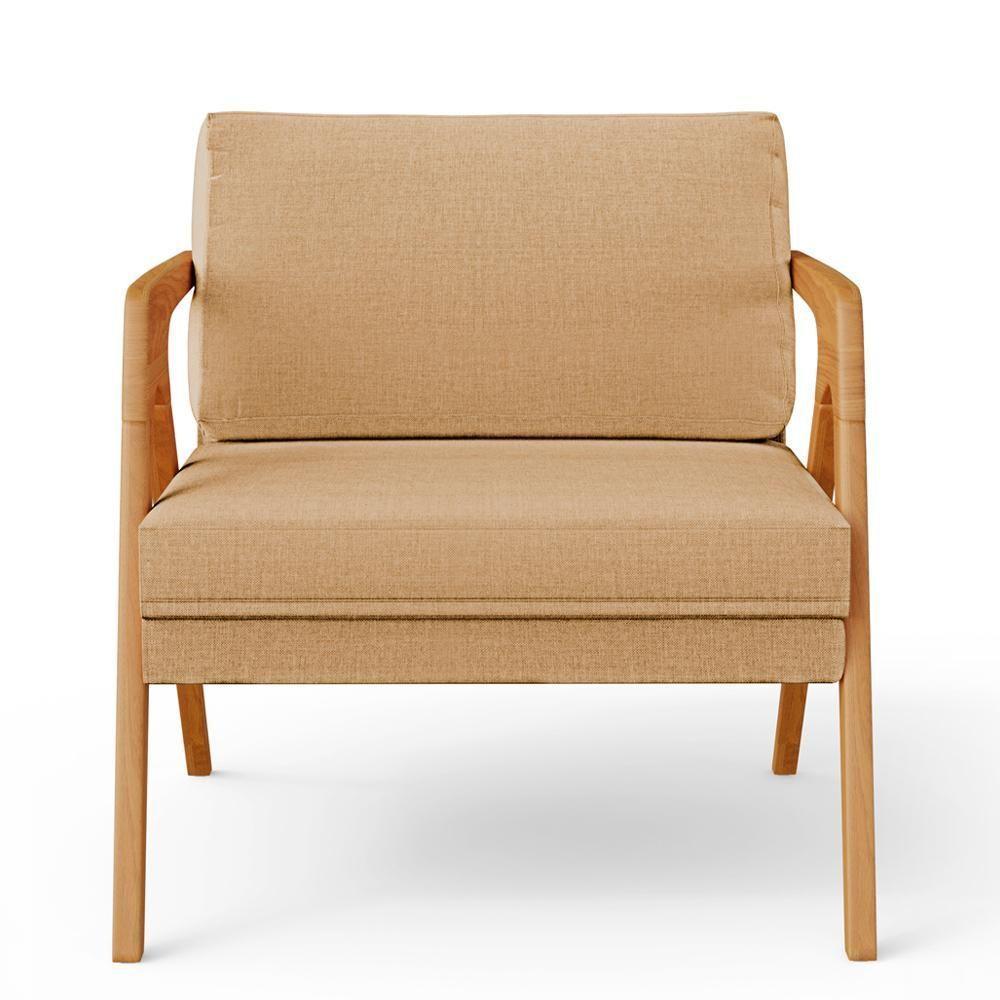 Kit 04 Poltronas Pietra Estrutura L02 Linho Bege Escuro - 4