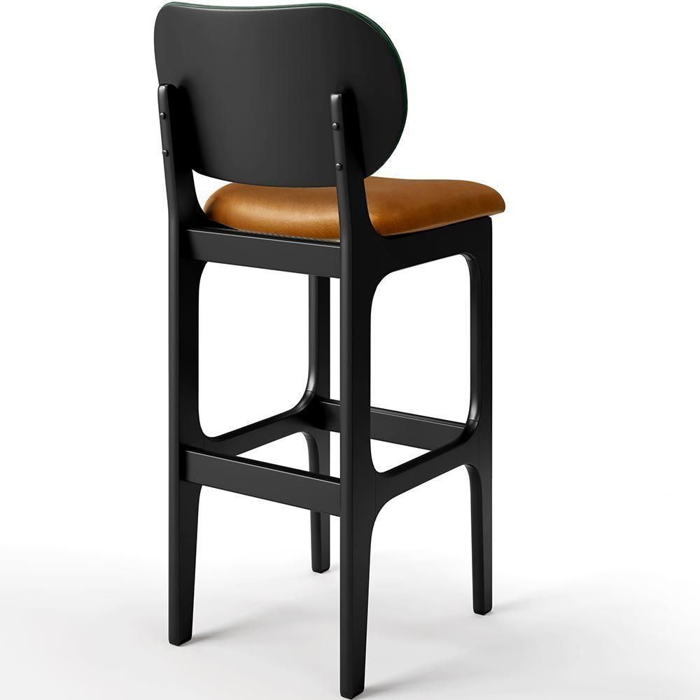 Kit 3 Banquetas Alta Betta Preto Facto Verde Whisky - 2