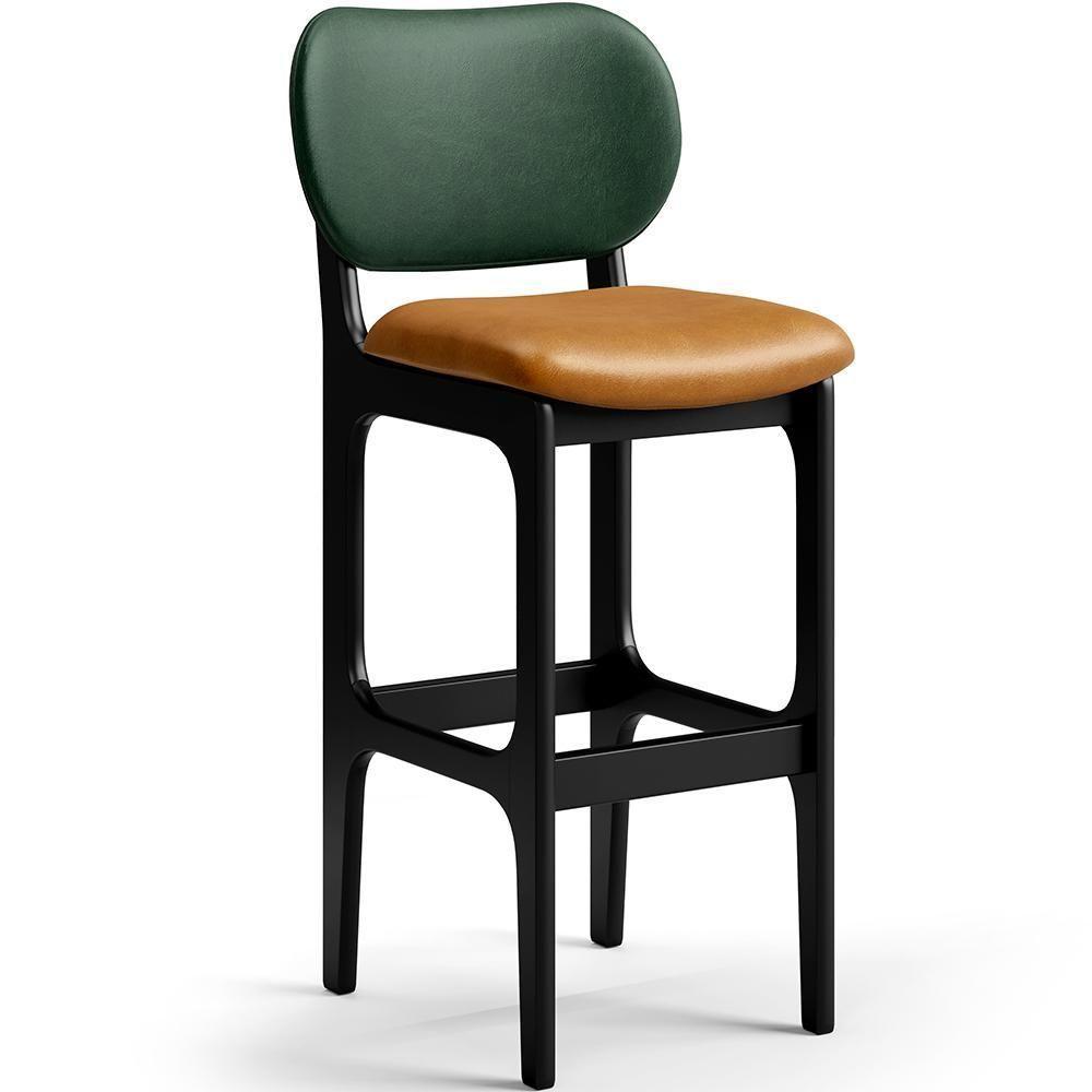 Kit 3 Banquetas Alta Betta Preto Facto Verde Whisky - 7