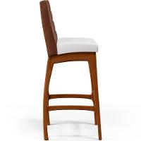 Banqueta Alta Para Cozinha B04 Marrom Branco