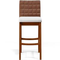 Banqueta Alta Para Cozinha B04 Marrom Branco - 7