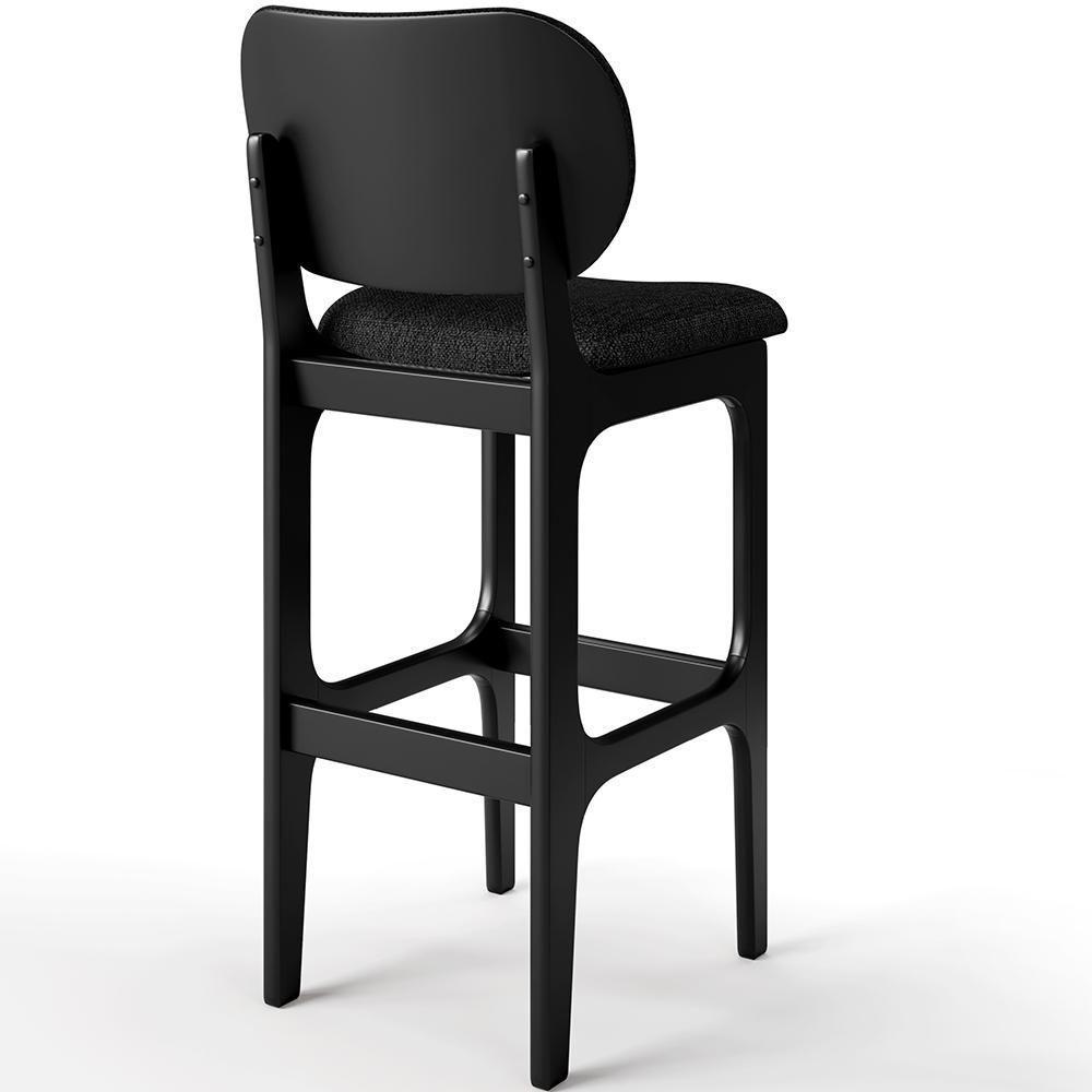 Kit 2 Banquetas Alta Betta Preto Linho Chumbo - 2