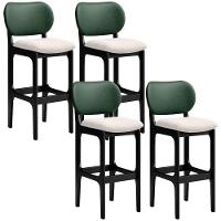 Kit 4 Banquetas Alta Betta Preto Facto Verde Linho Cru - 1