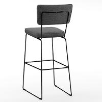 Kit 04 Banquetas Alta Linho Cinza Escuro - 3