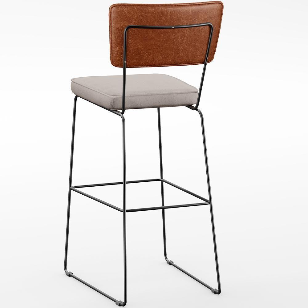 Banqueta Alta Cozinha Jantar Fixa Allana L02 Camel Bege - 2