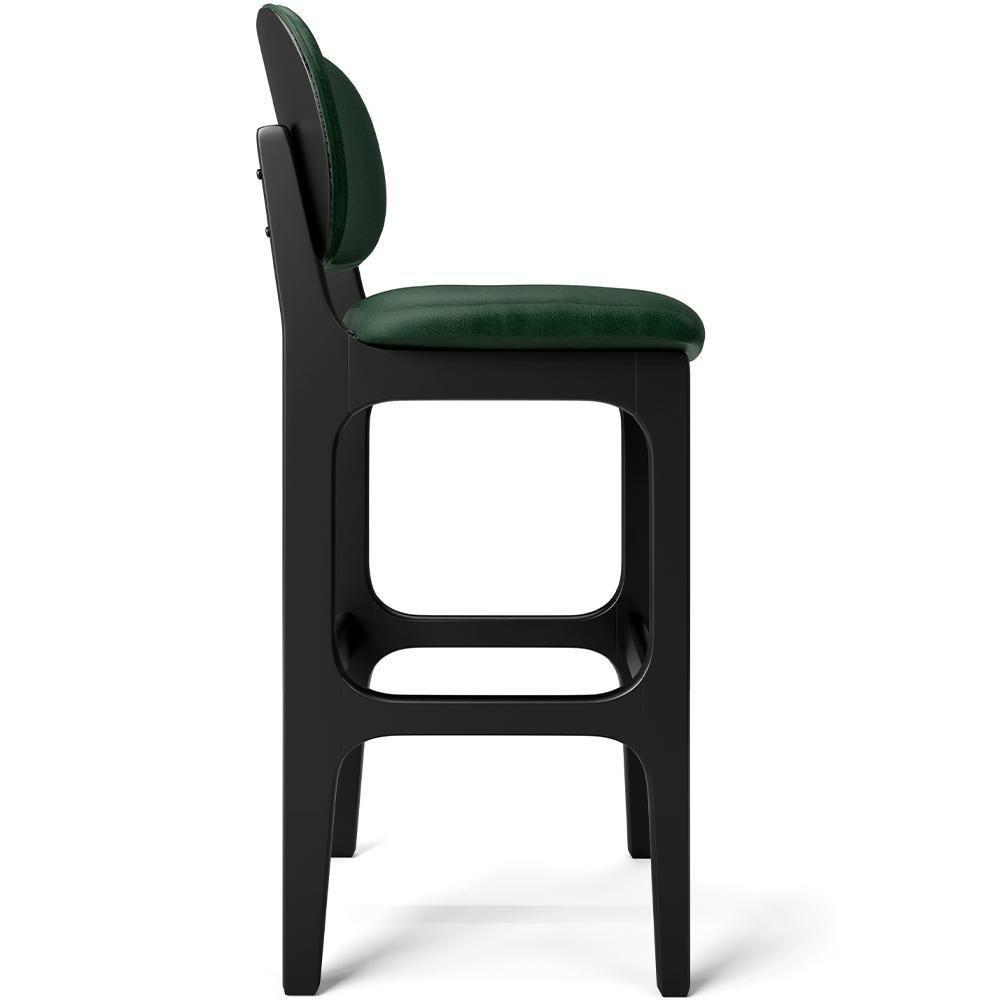 Kit 3 Banquetas Alta Betta Preto Facto Verde Musgo - 3