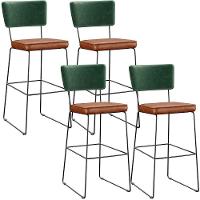 Kit 04 Banquetas Altas Facto Verde Musgo Camel - 1