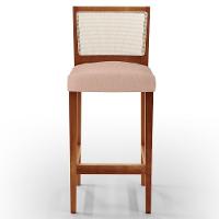 Kit 02 Banquetas Alta Branco Linho Rosê - 7