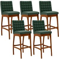 Kit 05 Banquetas Altas Mila Facto Verde Musgo - 1