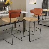 Kit 03 Banquetas Altas Camel Linho Bege Escuro - 9