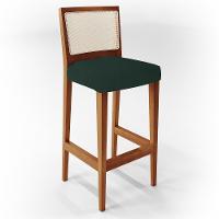 Kit 03 Banquetas Alta Branco Linho Verde Musgo - 3