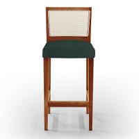 Kit 03 Banquetas Alta Branco Linho Verde Musgo - 7