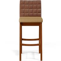 Kit 04 Banquetas Altas Mila Marrom Linho Bege Escuro - 5